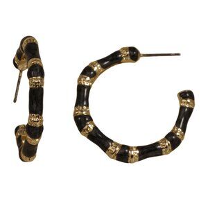 3 ENAMEL HOOPS -BLACK, WHITE AND TURQUOISE, HOOP LOVERS DREAM